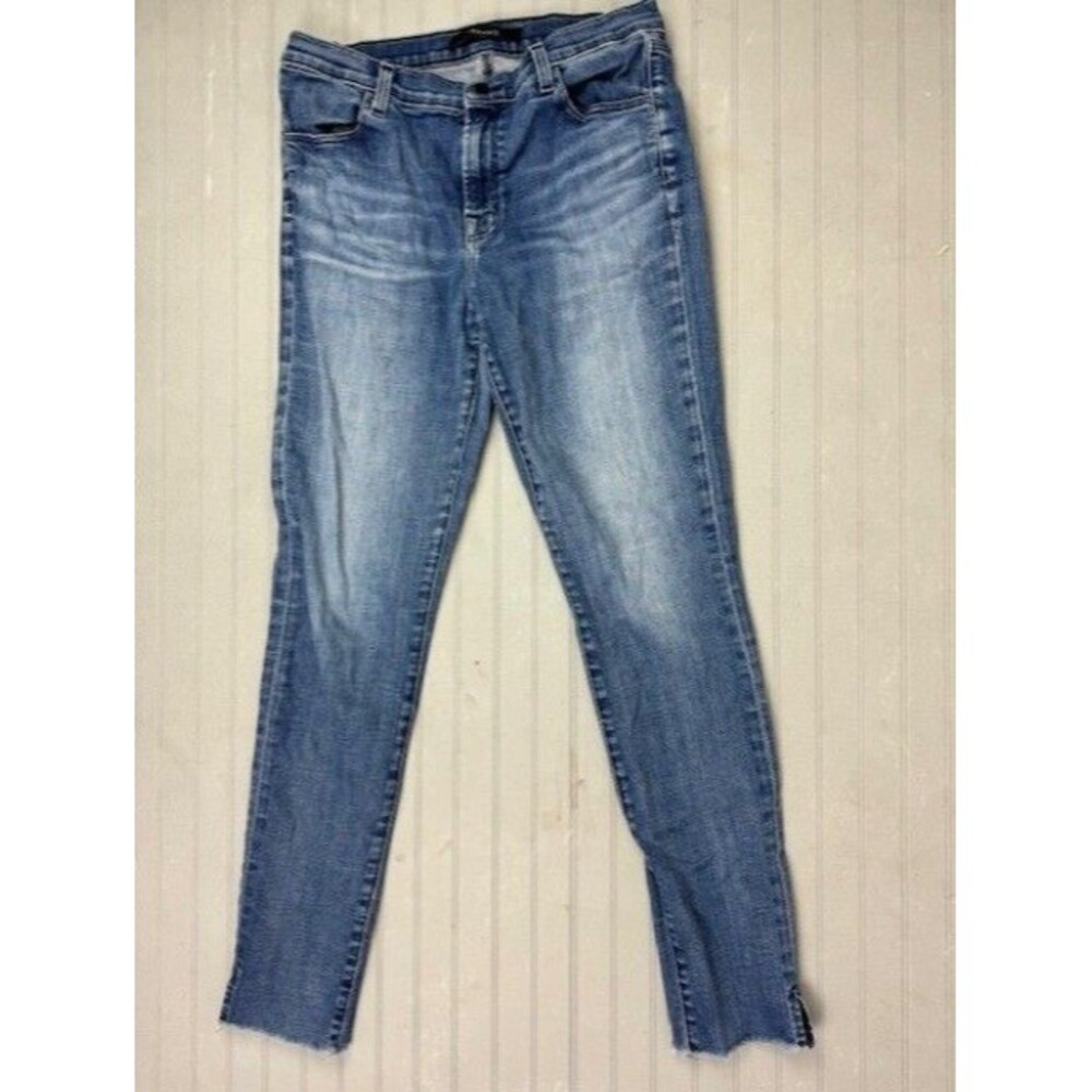 J Brand Size 29 Womens Jeans Marie High Rise Skinny Stretch Med Wash Raw Hem